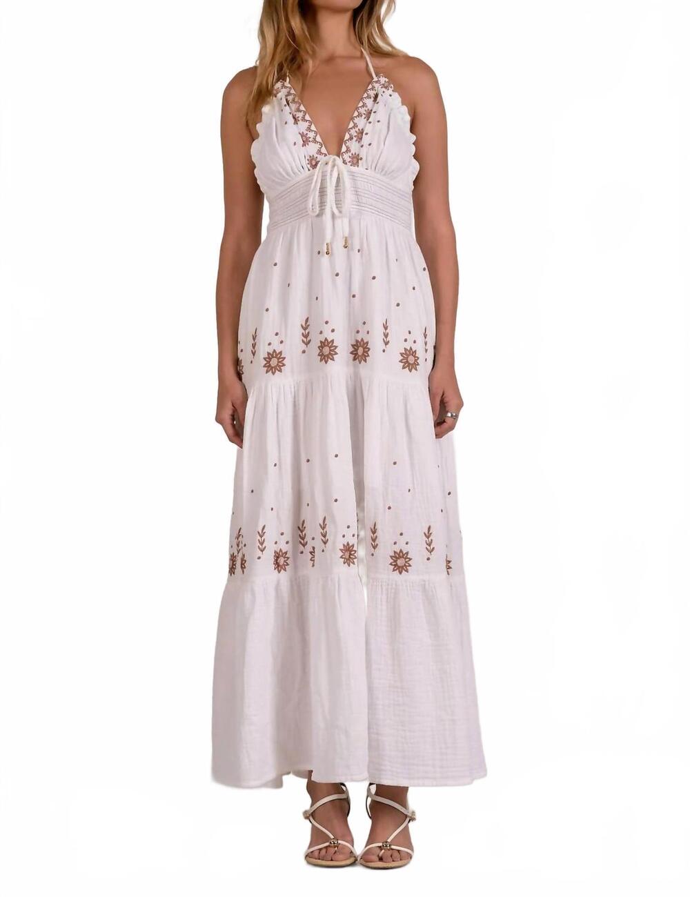 NEW ELAN delaney maxi dress in white